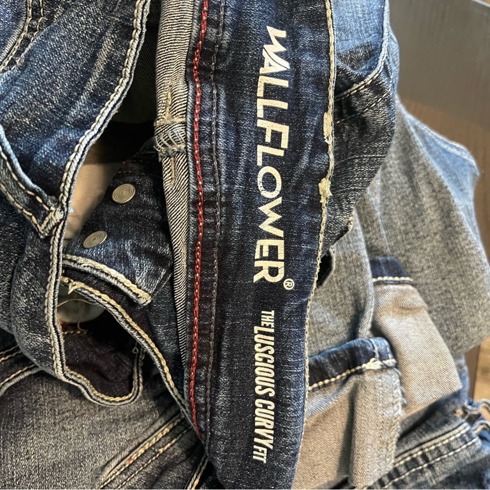 Wallflower Blue Ankle Cropped Jeans with Classic Stitching
